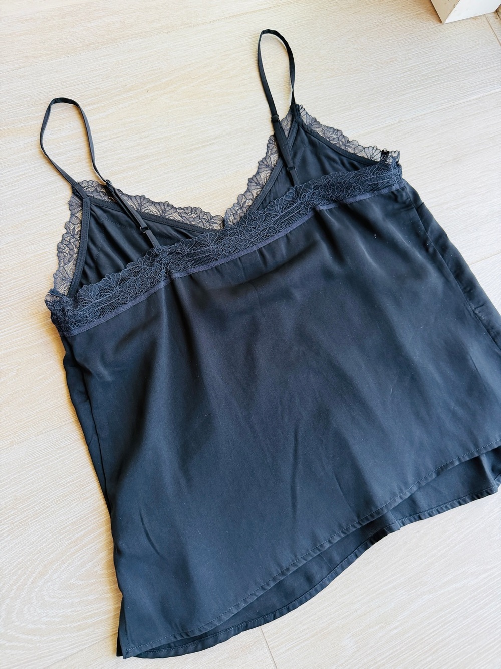 Old Navy Black Lace-Trim Silk-Look Camisole